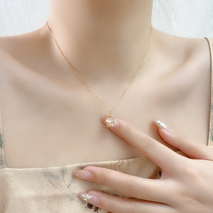 Buddha Stones 925 Sterling Silber Chalcedon Formloser Buddha Positive Halskette Anhänger - image 3