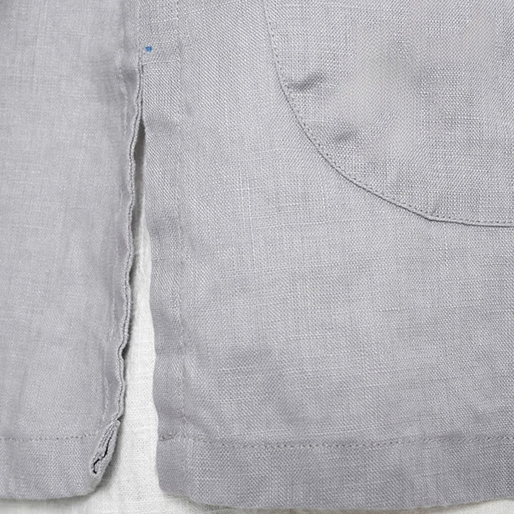 Buddha Stones Einfarbige Froschknopf Langarm Leinen Damenhemden mit Taschen - image 12