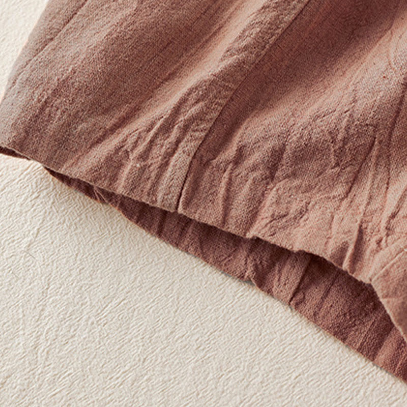 Buddha Stones Lässige, lockere, gerade geschnittene Hose in der Länge 7–8 aus Baumwolle für Damen mit Taschen - image 2