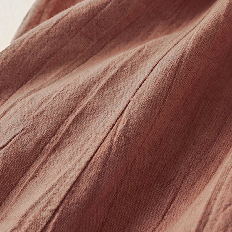 Buddha Stones Lässige, lockere, gerade geschnittene Hose in der Länge 7–8 aus Baumwolle für Damen mit Taschen - image 6