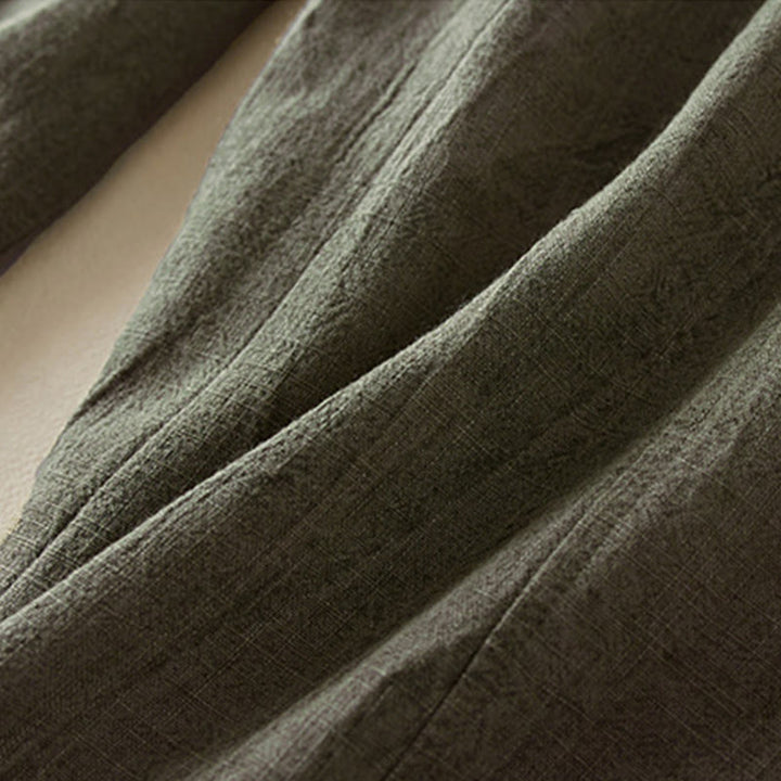 Buddha Stones Lässige, lockere, gerade geschnittene Hose in der Länge 7–8 aus Baumwolle für Damen mit Taschen - image 11