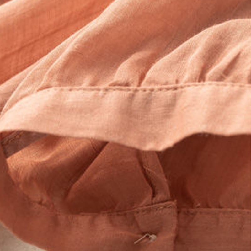 Lässiges Baumwollhemd mit Blumenmuster und V-Ausschnitt für Damen mit Buddha Stones