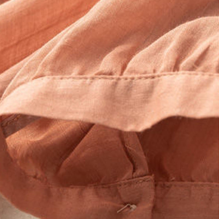 Lässiges Baumwollhemd mit Blumenmuster und V-Ausschnitt für Damen mit Buddha Stones