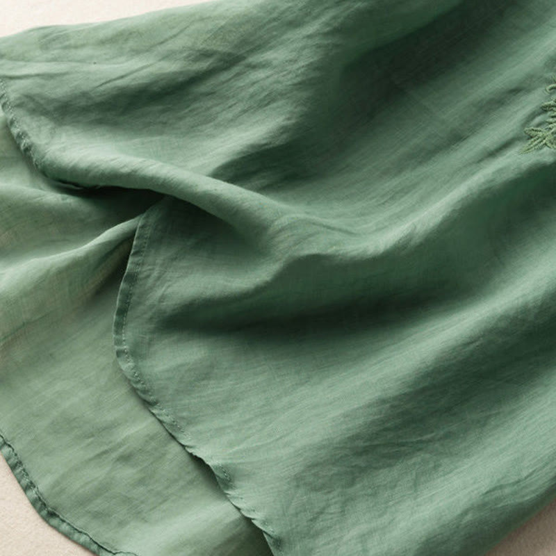 Lässiges Baumwollhemd mit Blumenmuster und V-Ausschnitt für Damen mit Buddha Stones