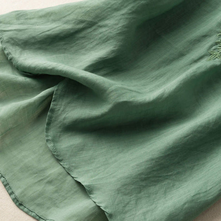 Lässiges Baumwollhemd mit Blumenmuster und V-Ausschnitt für Damen mit Buddha Stones