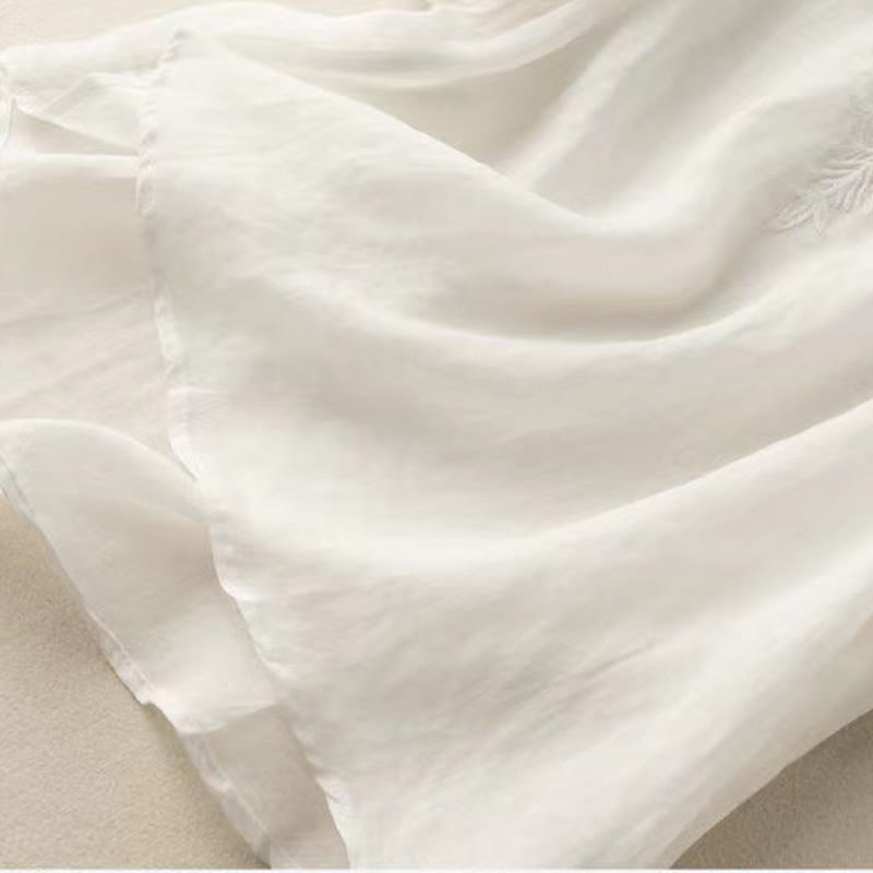 Lässiges Baumwollhemd mit Blumenmuster und V-Ausschnitt für Damen mit Buddha Stones