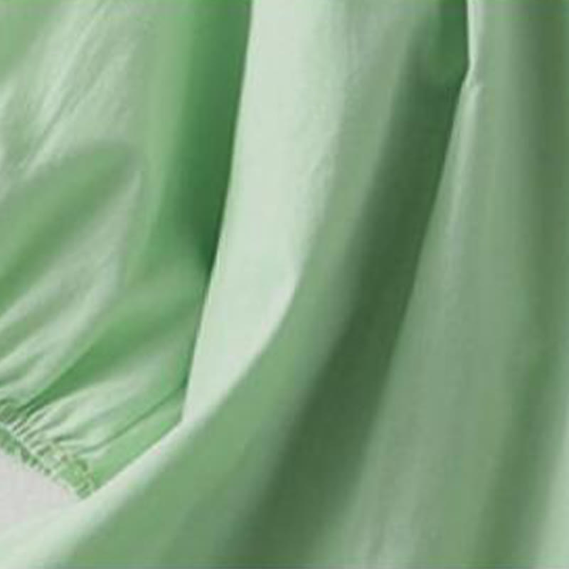 Buddha Stones Lässiges, schlichtes Damen-Hemd aus Baumwollleinen mit Rüschenkragen und Froschknöpfen, Halbarm