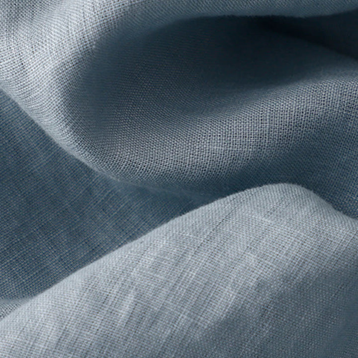 Buddha Stones – Lässiges, schlichtes Midikleid aus Baumwolle und Leinen mit Rundhalsausschnitt, Schnürung und halblangen Ärmeln und Taschen - image 16