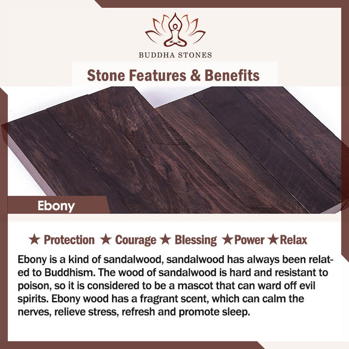 Buddha Stones 925 Sterling Silber Rot Sandelholz Ebenholz Bambus Power Haarnadel