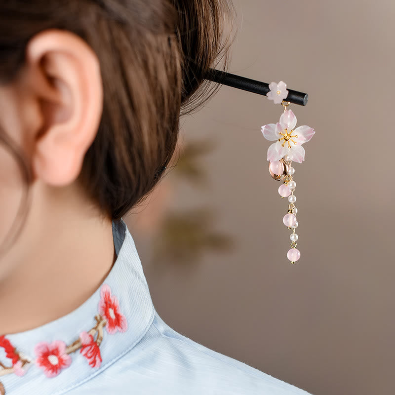 Buddha Stones Künstlerischen Stil Birne Blüte Quaste Holz Haarnadel