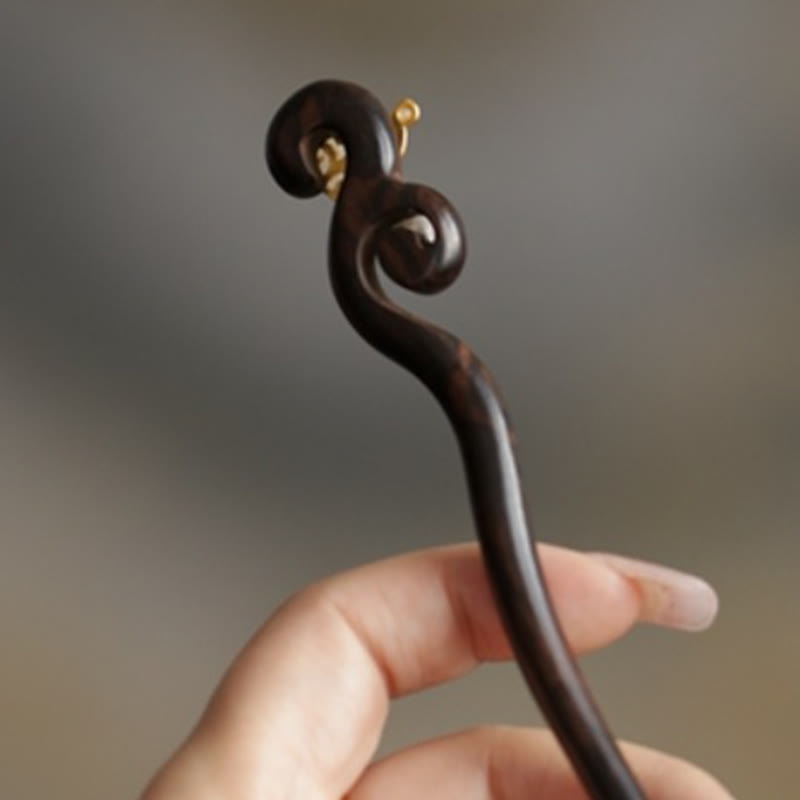 Buddha Stones Glückverheißende Wolke Sandelholz Kaninchen Schutz Haarnadel