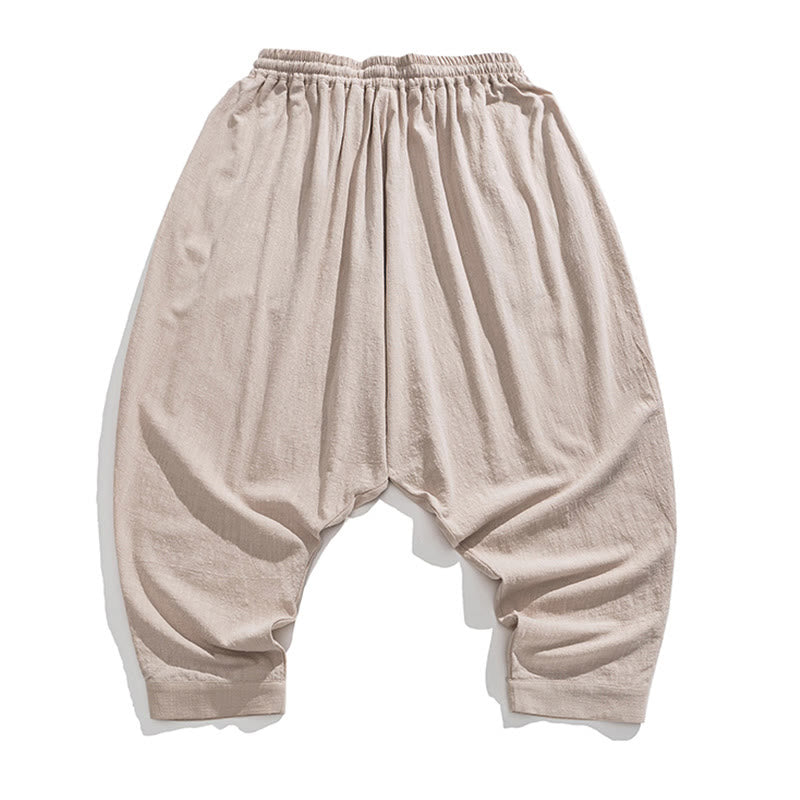 Buddha Stones Frühling Einfarbige Herren-Haremshose mit Kordelzug und Taschen - image 33