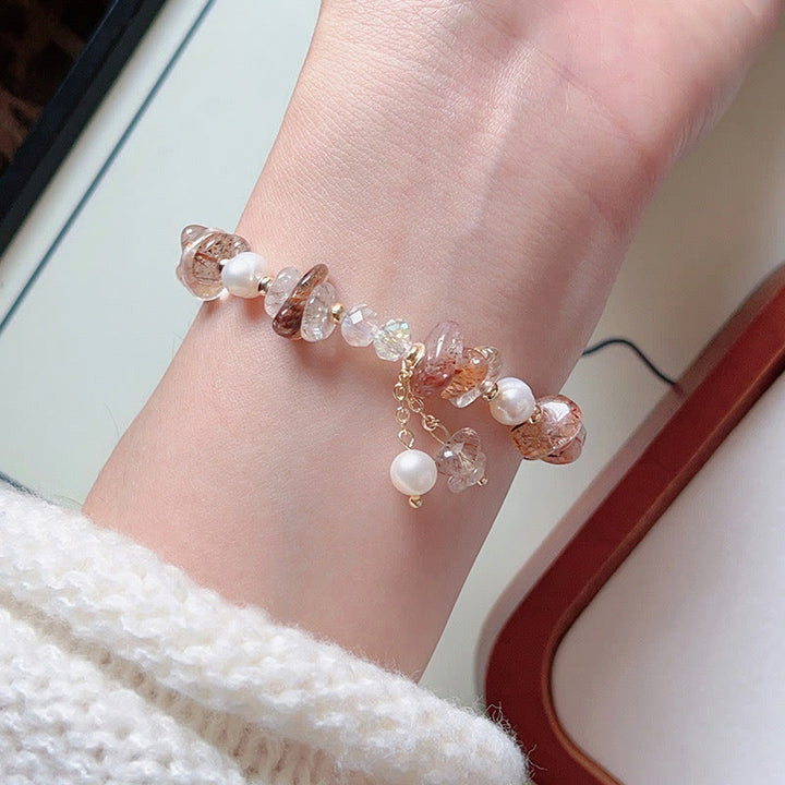 Buddha Stones Natural Super Seven Crystal Unregelmäßige kleine Stücke Positives Armband