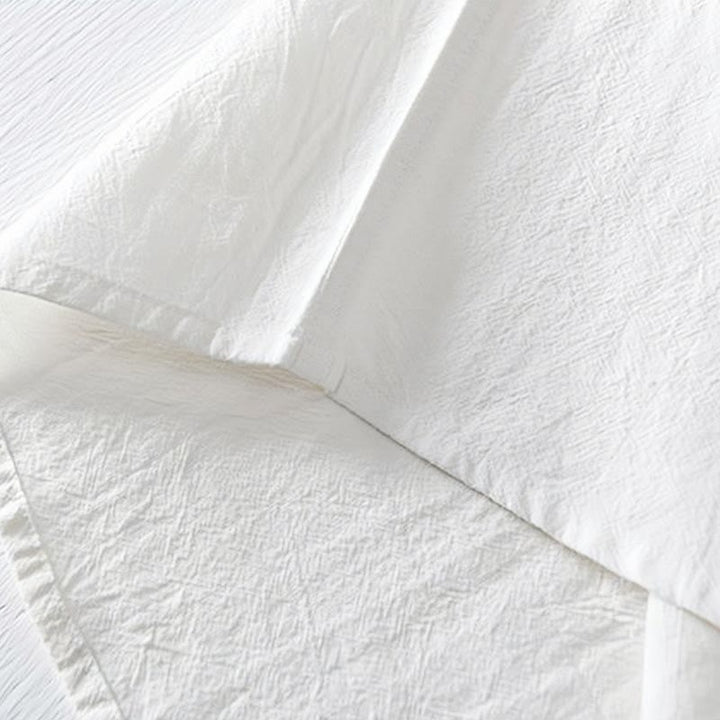 Buddha Stones Froschknopf Mandarin Kragen Stickerei Baumwolle Leinen Kurzarm Herrenhemd