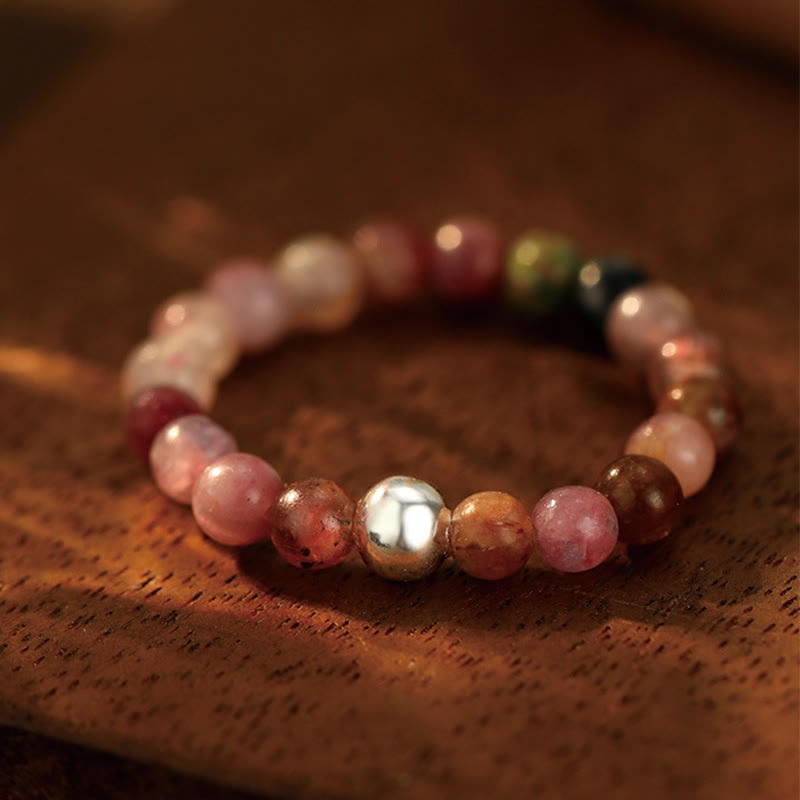 Buddha Stones 925 Sterling Silber Kristallperlen Weißer Jade Schwarzer Onyx Segen Elastischer Ring