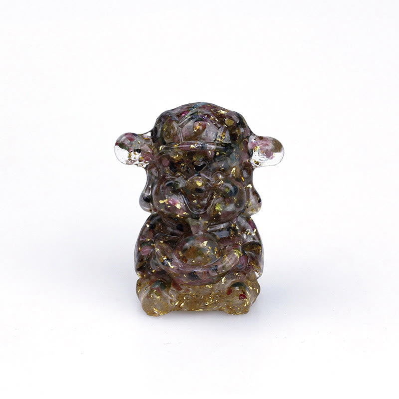 Buddha Stones, Gott des Reichtums, Amethyst, Kristallharz, Energie, Glück, Heimdekoration