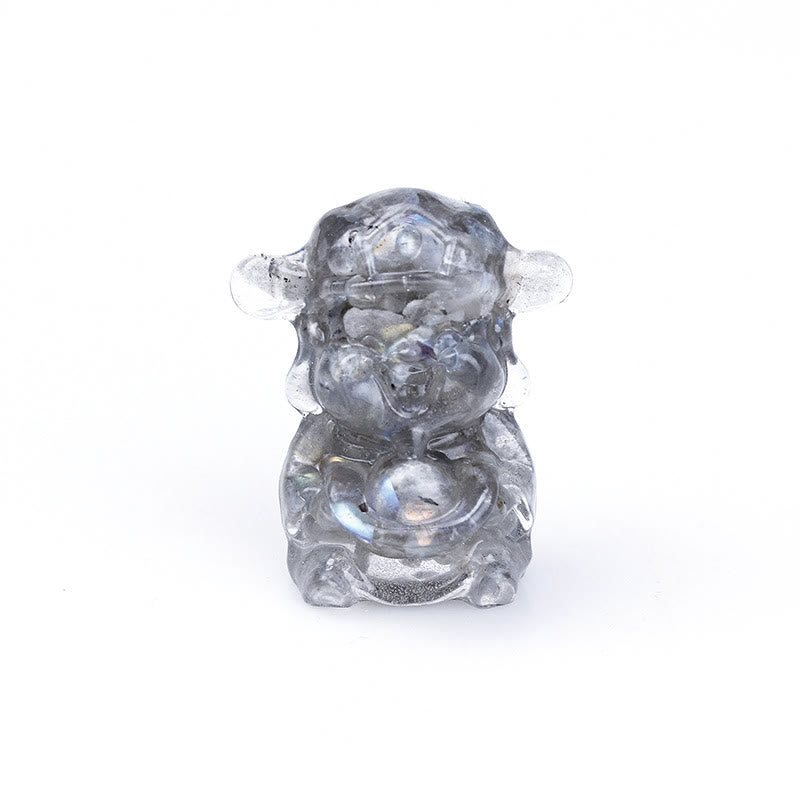 Buddha Stones, Gott des Reichtums, Amethyst, Kristallharz, Energie, Glück, Heimdekoration