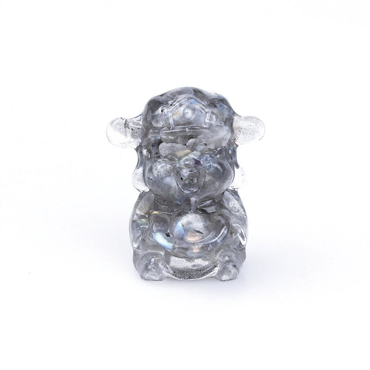 Buddha Stones, Gott des Reichtums, Amethyst, Kristallharz, Energie, Glück, Heimdekoration