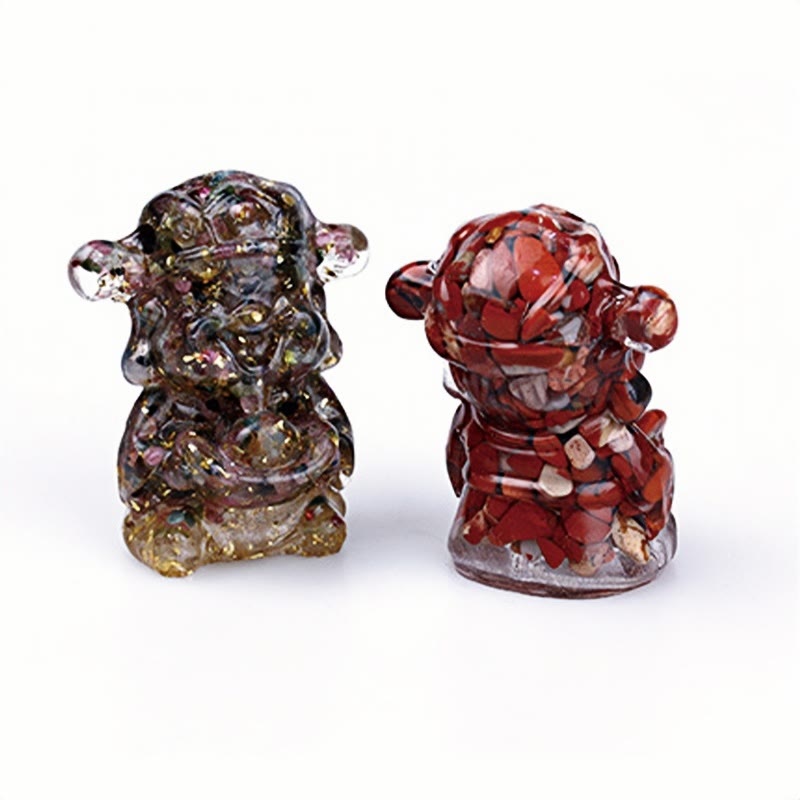 Buddha Stones, Gott des Reichtums, Amethyst, Kristallharz, Energie, Glück, Heimdekoration