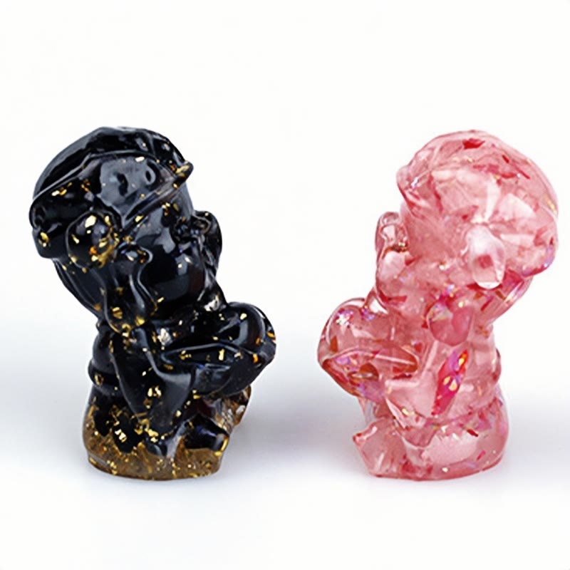 Buddha Stones, Gott des Reichtums, Amethyst, Kristallharz, Energie, Glück, Heimdekoration