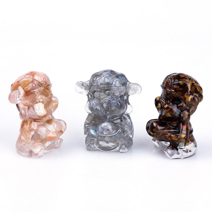 Buddha Stones, Gott des Reichtums, Amethyst, Kristallharz, Energie, Glück, Heimdekoration