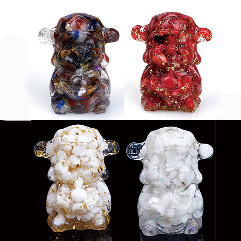 Buddha Stones, Gott des Reichtums, Amethyst, Kristallharz, Energie, Glück, Heimdekoration