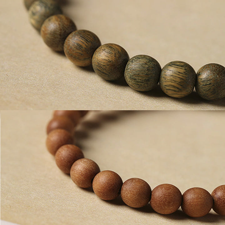 Buddha Stones Grünes Sandelholz Gold Sandelholz Süßes Kaninchen Positives Armband