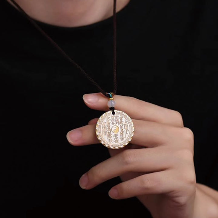 Buddha Stones, Berggeister, Geld ausgeben, Yin Yang Bagua-Design, Kupfer, Harmonie-Halskettenanhänger - image 5