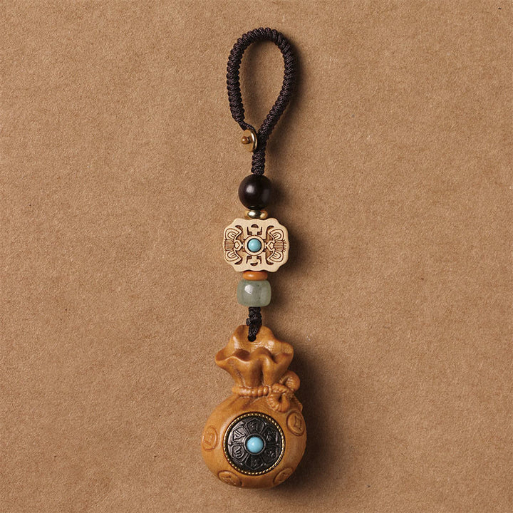 Buddha Stones, Sandelholz, kleines Blatt, rotes Sandelholz, grünes Sandelholz, Om Mani Padme Hum, ruhige Schlüsselanhänger, Telefon-Hängedekoration