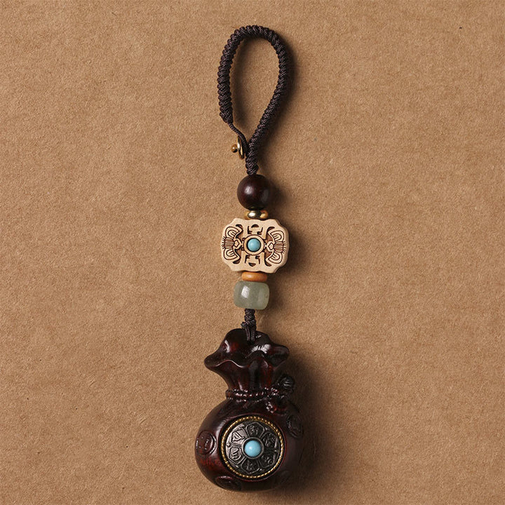 Buddha Stones, Sandelholz, kleines Blatt, rotes Sandelholz, grünes Sandelholz, Om Mani Padme Hum, ruhige Schlüsselanhänger, Telefon-Hängedekoration