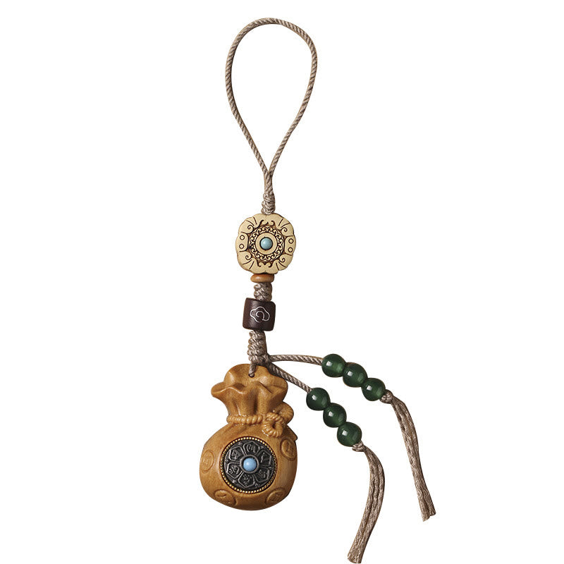 Buddha Stones, Sandelholz, kleines Blatt, rotes Sandelholz, grünes Sandelholz, Om Mani Padme Hum, ruhige Schlüsselanhänger, Telefon-Hängedekoration