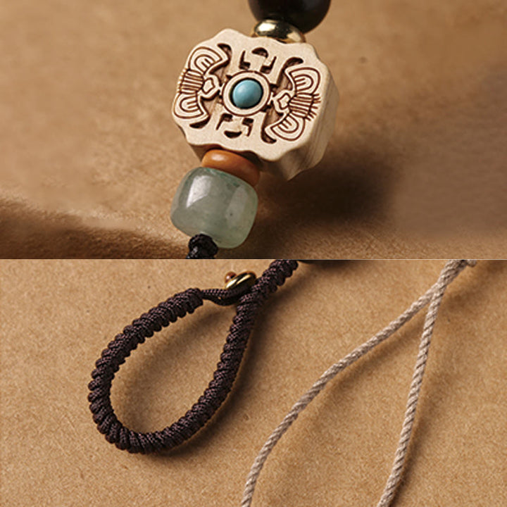 Buddha Stones, Sandelholz, kleines Blatt, rotes Sandelholz, grünes Sandelholz, Om Mani Padme Hum, ruhige Schlüsselanhänger, Telefon-Hängedekoration