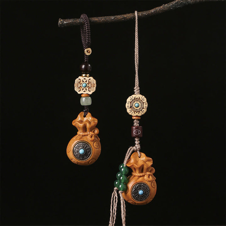 Buddha Stones, Sandelholz, kleines Blatt, rotes Sandelholz, grünes Sandelholz, Om Mani Padme Hum, ruhige Schlüsselanhänger, Telefon-Hängedekoration