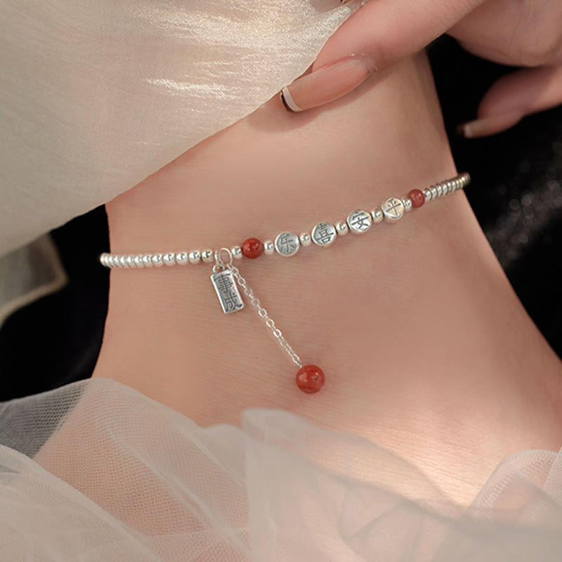 Buddha Stones aus 925er Sterlingsilber, kleine Perlen, roter Achat, Segen für Frieden und Freude - image 4