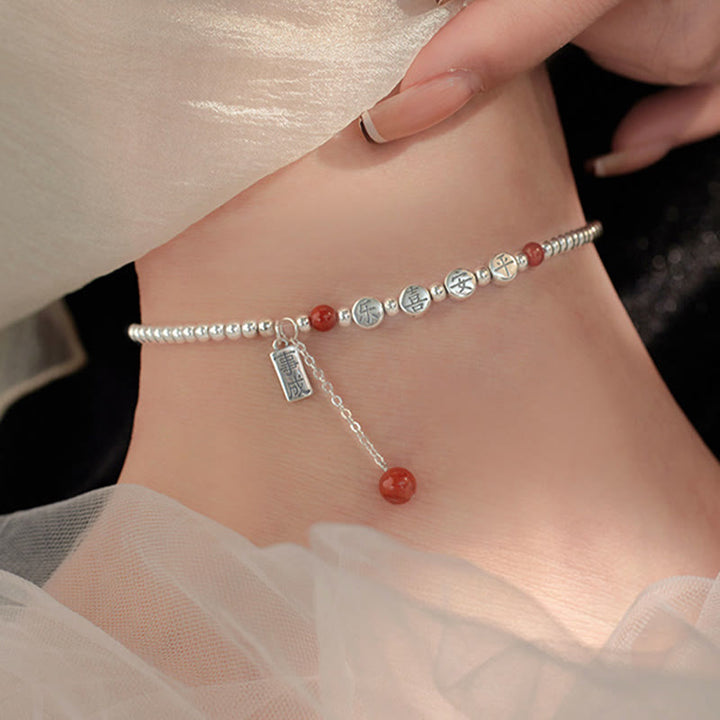 Buddha Stones aus 925er Sterlingsilber, kleine Perlen, roter Achat, Segen für Frieden und Freude - image 4