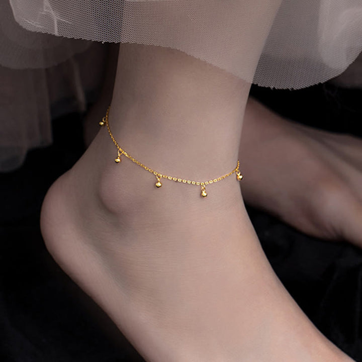 Fußkettchen mit Buddha Stones, 925er Sterlingsilber, kleine Perlen, Charm, Segen - image 3