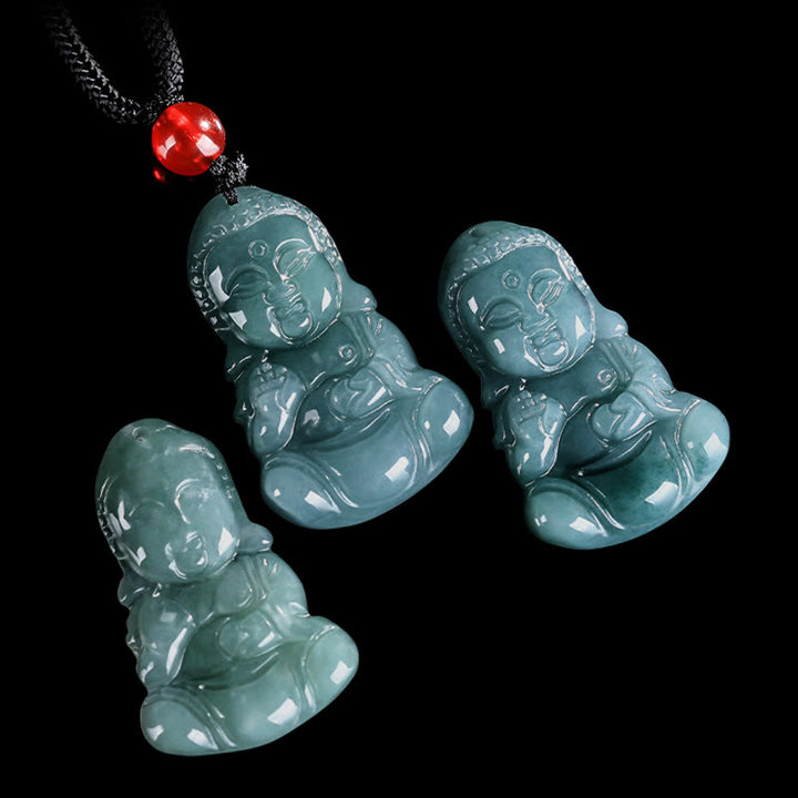 Buddha Stones Jade Baobao Buddha Wohlstand Halskette Anhänger - image 8