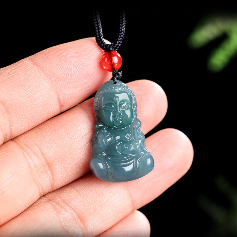 Buddha Stones Jade Baobao Buddha Wohlstand Halskette Anhänger - image 4