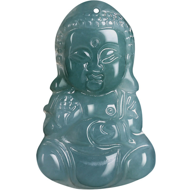 Buddha Stones Jade Baobao Buddha Wohlstand Halskette Anhänger - image 9