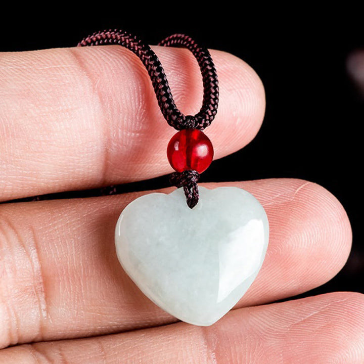 Halskette mit Anhänger „Buddha Stones Jade Heart Prosperity“