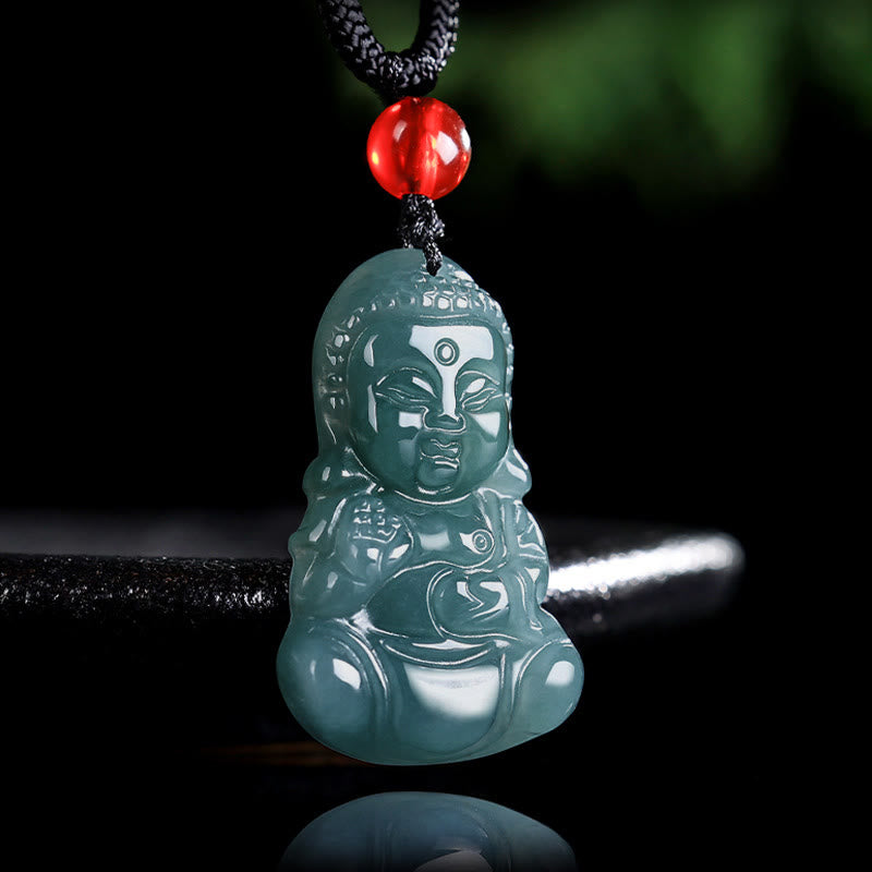 Buddha Stones Jade Baobao Buddha Wohlstand Halskette Anhänger - Jade - image 1