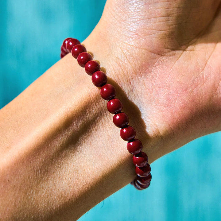 Buddha Stones Zinnober Kürbis Fu Charakter Charm Segen Armband