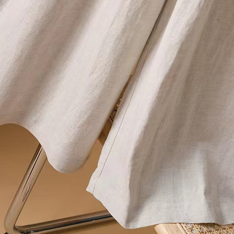 Buddha Stones Sommer Casual Pure Color 7-8 Länge Baumwolle Leinen Damen Weite Beinhose - image 24