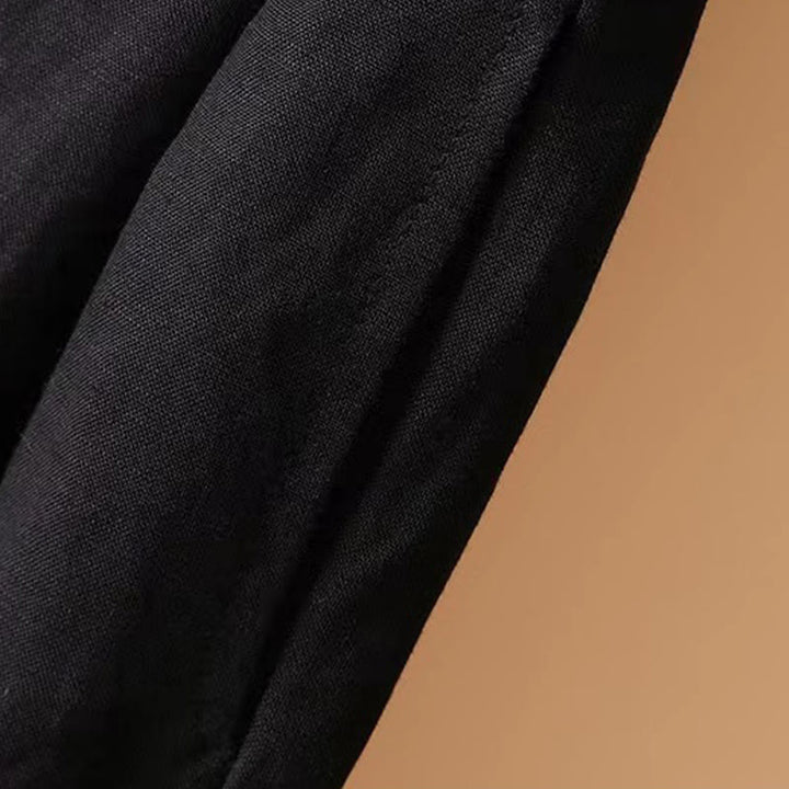 Buddha Stones Sommer Casual Pure Color 7-8 Länge Baumwolle Leinen Damen Weite Beinhose - image 20