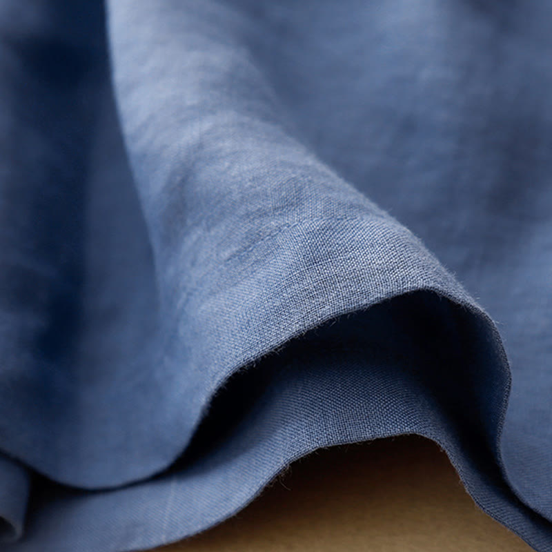 Buddha Stones Sommer Casual Stickerei Blume Plissee Reißverschluss Knopf Baumwolle Leinen Damen Shorts mit Taschen - image 2