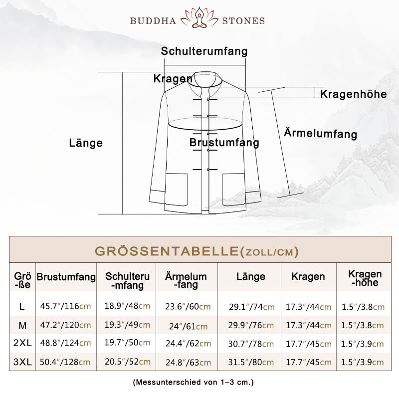 Buddha Stones 2-teiliger Tang-Anzug für Herren mit Koi-Fisch-Muster und Froschknöpfen, langärmelig, Hemd und Hose - image 5