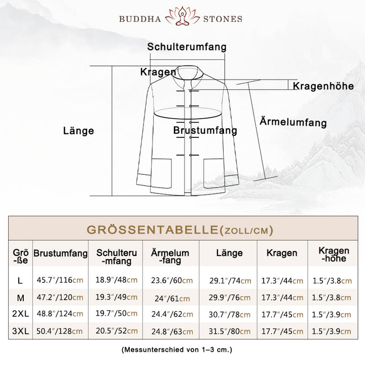 Buddha Stones 2-teiliger Tang-Anzug für Herren mit Koi-Fisch-Muster und Froschknöpfen, langärmelig, Hemd und Hose - image 5