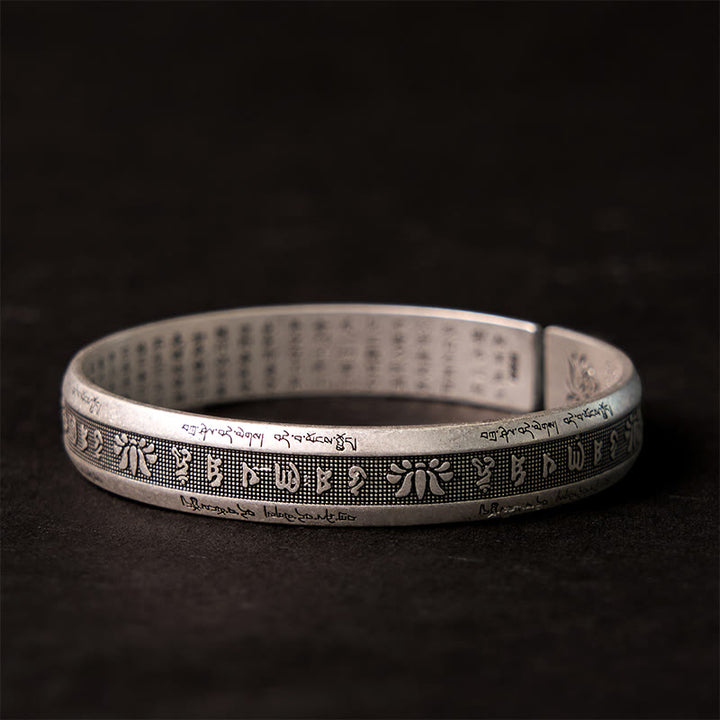 Armreif mit Buddha Stonesn, Om Mani Padme Hum, Herz-Sutra, Mantra, Lotus, Frieden, Meditation