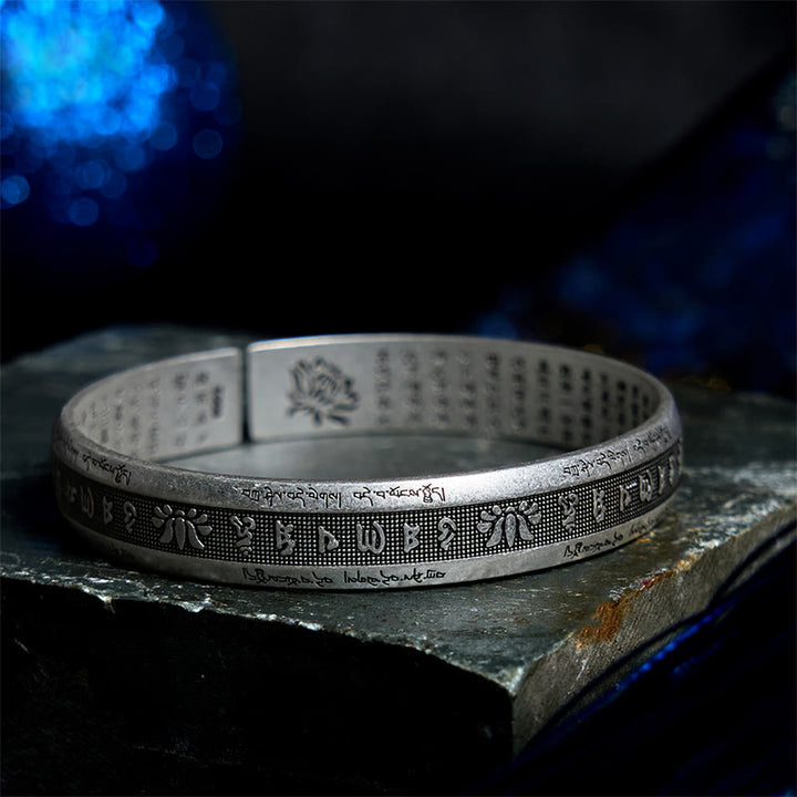 Armreif mit Buddha Stonesn, Om Mani Padme Hum, Herz-Sutra, Mantra, Lotus, Frieden, Meditation