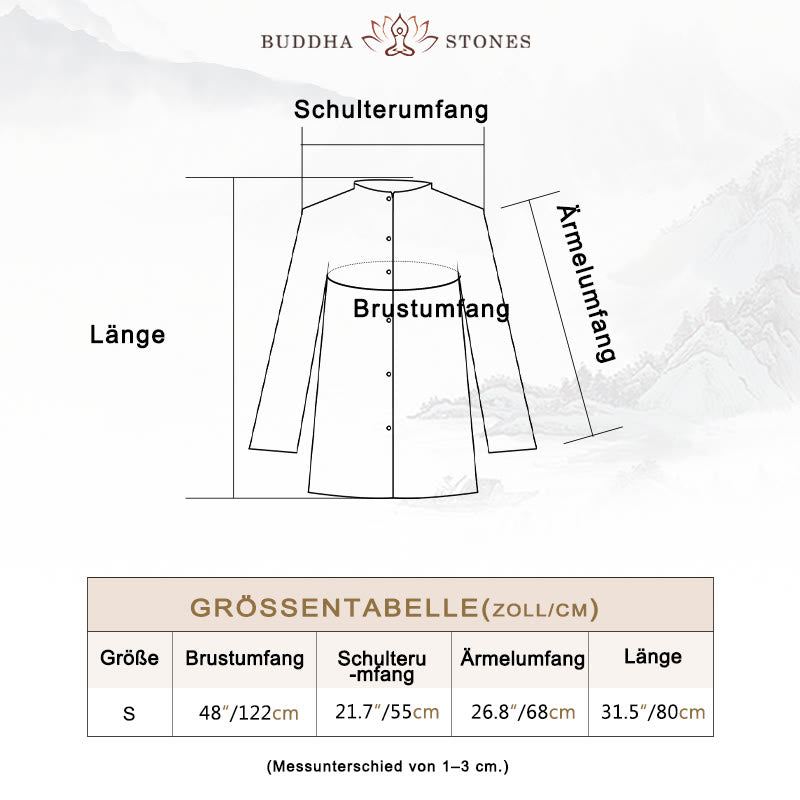 Buddha-Steine, einfarbig, langärmelig, Mantel, Jacke, Oberteil, weite Hose, Zen, Tai Chi, Yoga, Meditationskleidung - image 7